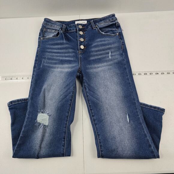 Risen Blue Flare Jeans - Picture 1 of 12